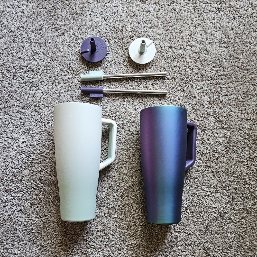 BruMate Era 40oz tumblers with straws and lid topper